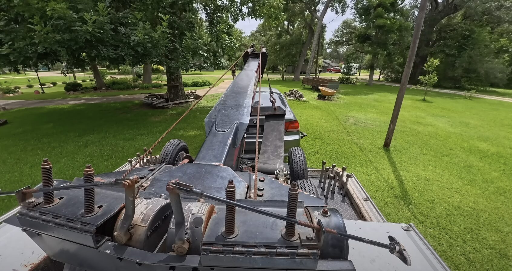 Professional towing equipment and recovery truck with specialized machinery